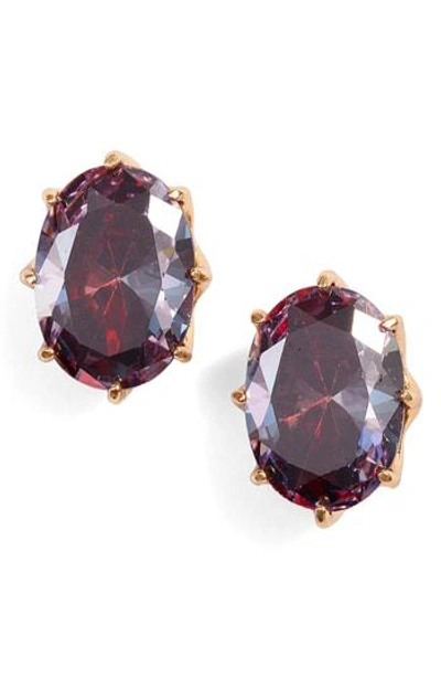 Shop Kate Spade Shine On Oval Stud Earrings In Ruby