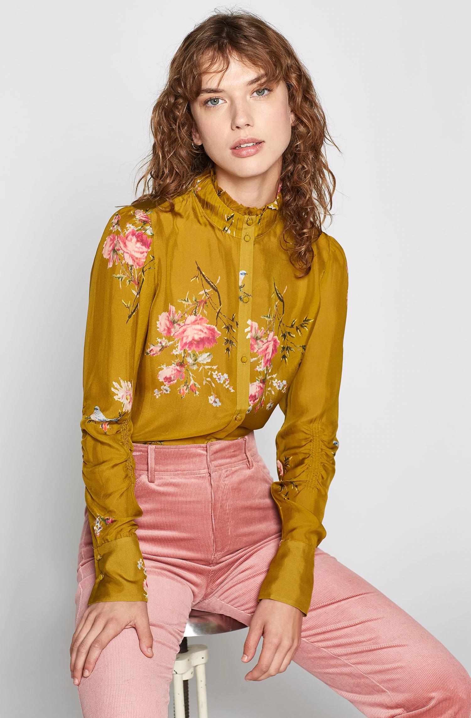 joie elzie silk floral blouse