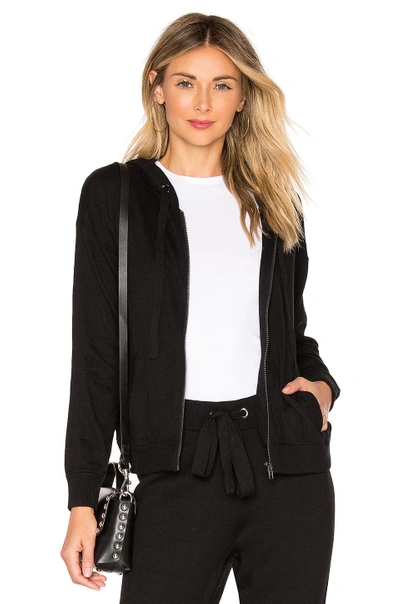 Splendid Essential Active Hooded Track Jacket In Black