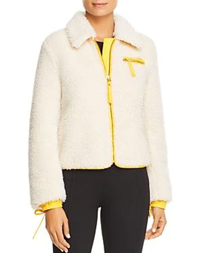 Shop Tory Burch Trimmed Sherpa Jacket In Natural
