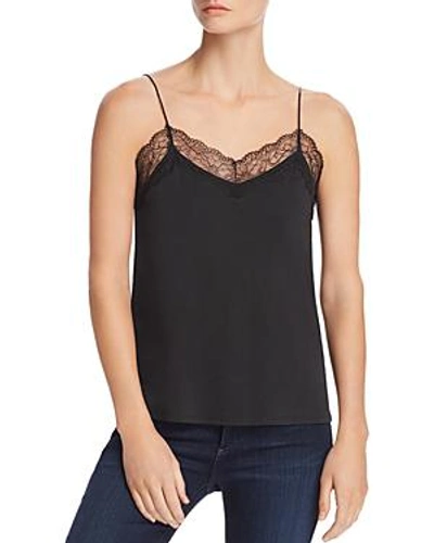 Shop Joie Sidelle Lace Trim Camisole In Caviar