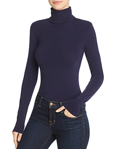 Shop Wolford Colorado Stringbody Turtleneck Bodysuit In Sapphire Blue