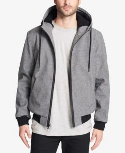 Shop Levi's Men's Soft Shell Jacket With Fleece-lined Hood In Heather Gray