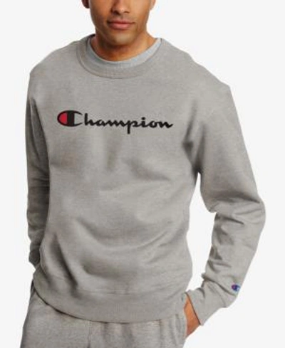 Shop Champion Men's Powerblend Fleece Logo Sweatshirt In Oxford