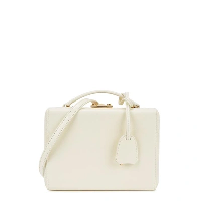 Shop Mark Cross Grace Small Cream Leather Box Bag In White