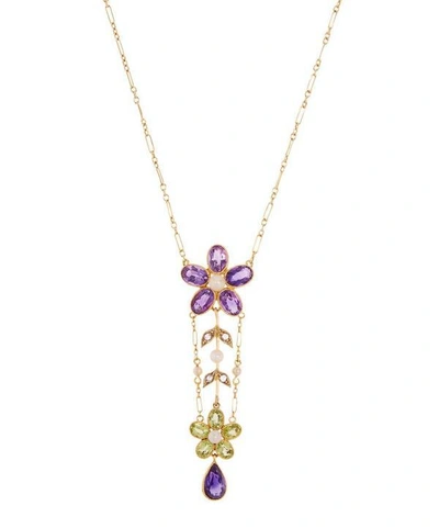 Shop Kojis Gold Suffragette Gemstone Pendant Necklace