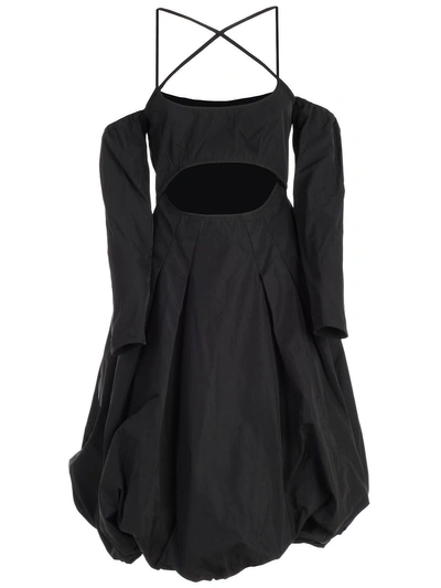 Shop Marques' Almeida Marques` Almeida Flared Loose Dress In Black