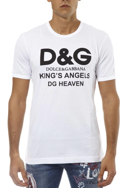 Dolce & Gabbana King's Angles Dg Heaven White T-shirt | ModeSens