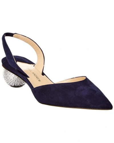 Shop Paul Andrew Rhea Ankara Suede Pump In Blue