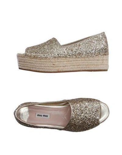 Shop Miu Miu Espadrilles In Platinum