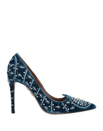 Shop Aquazzura Pump In Slate Blue