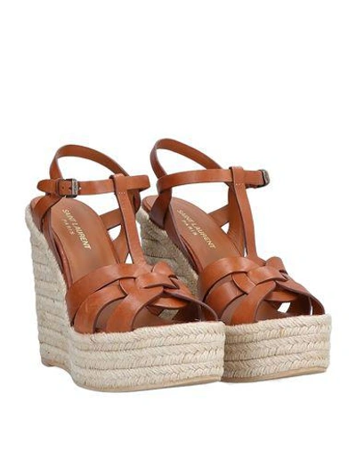 Shop Saint Laurent Sandals In Tan