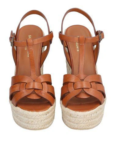 Shop Saint Laurent Sandals In Tan