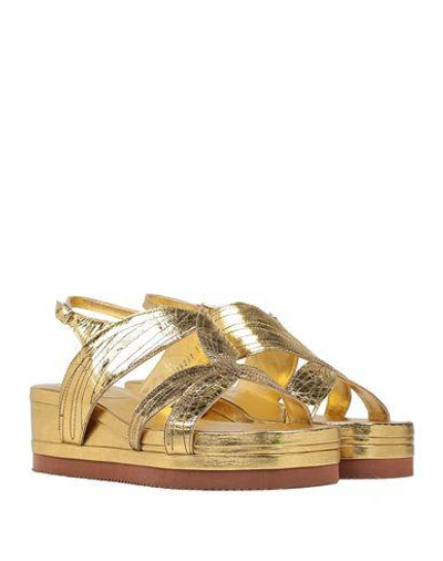 Shop Dries Van Noten Sandals In Gold