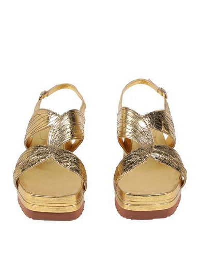 Shop Dries Van Noten Sandals In Gold