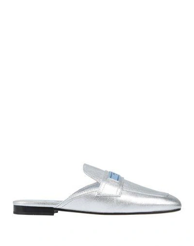 Prada Mules In Silver | ModeSens