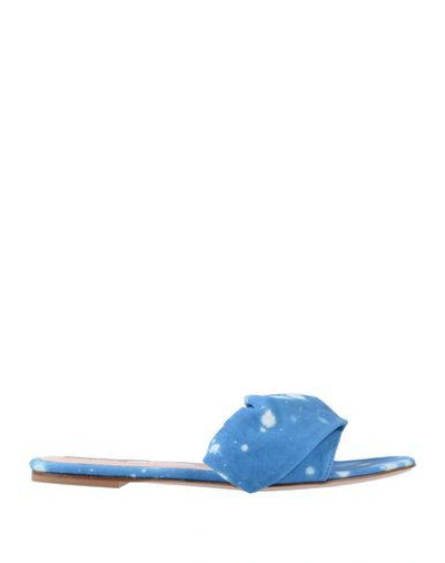 Shop Msgm Sandals In Blue