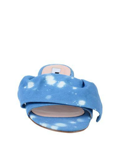 Shop Msgm Sandals In Blue