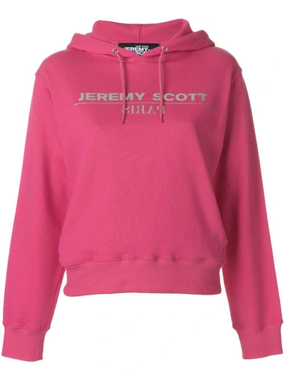Shop Jeremy Scott Logo Hooded Sweatshirt In Pink