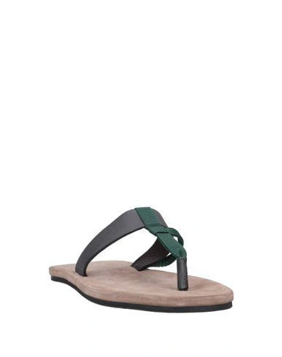 Shop Lanvin Toe Strap Sandals In Emerald Green