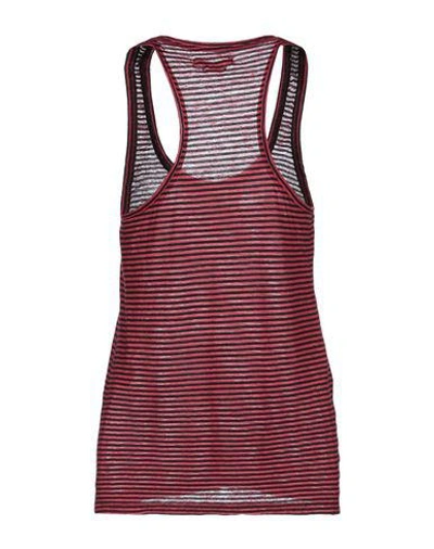 Shop Isabel Marant Étoile Marant Étoile Woman Tank Top Burgundy Size M Linen, Cotton In Red