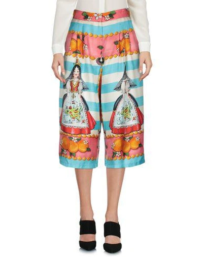 Shop Dolce & Gabbana Cropped Pants & Culottes In Sky Blue