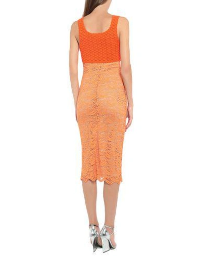Shop Moschino Midi Dress In Orange