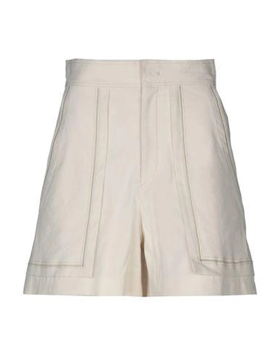 Shop Isabel Marant Woman Shorts & Bermuda Shorts Ivory Size 4 Cotton, Viscose, Elastane In White