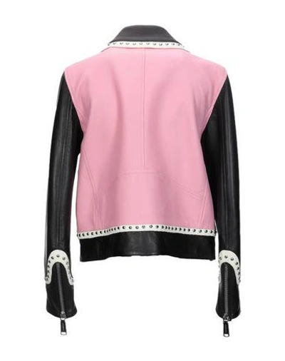 Shop Dsquared2 Woman Jacket Pink Size 4 Ovine Leather