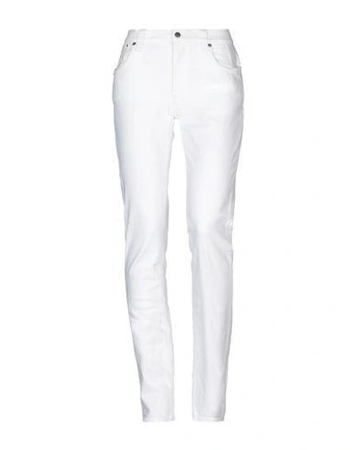 Shop Nudie Jeans Denim Pants In White