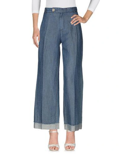 Shop Aglini Denim Pants In Blue