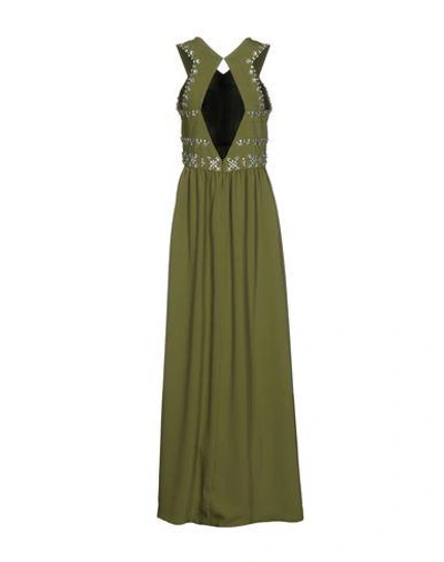 Shop Tory Burch Long Dresses In Military Green