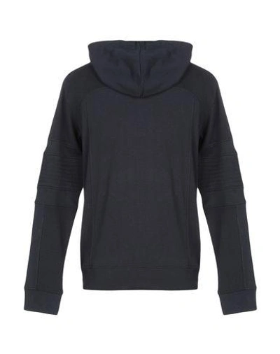 Shop Balmain Hooded Sweatshirt In Dark Blue