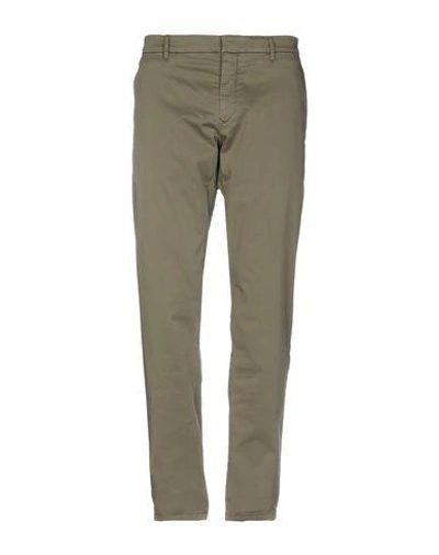 Shop Siviglia Man Pants Military Green Size 30 Cotton, Elastane