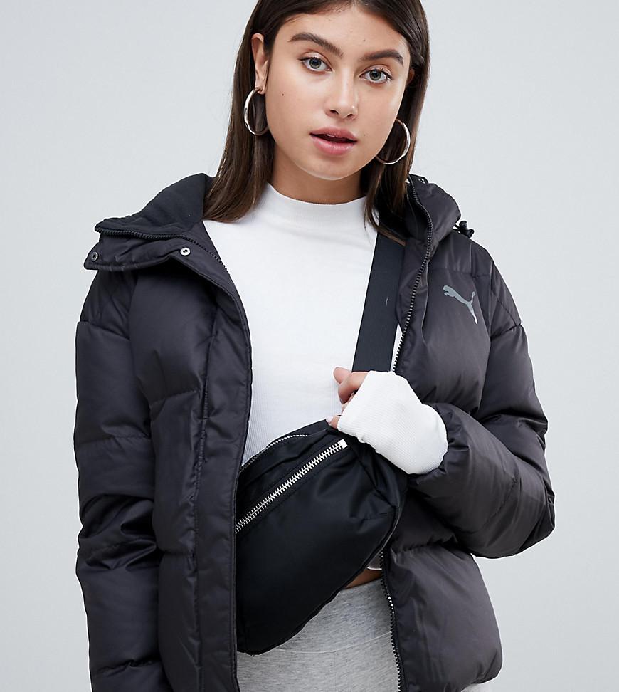 puma down filled black jacket with hood