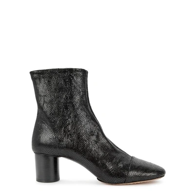 Shop Isabel Marant Datsy 50 Lizard-effect Leather Ankle Boots
