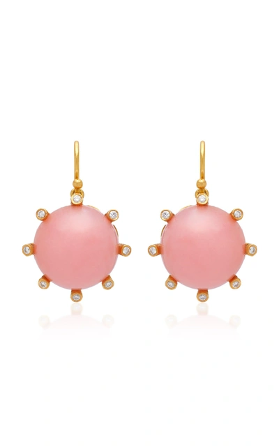 Shop Arman Sarkisyan 22k Gold Opal And Diamond Earrings In Pink