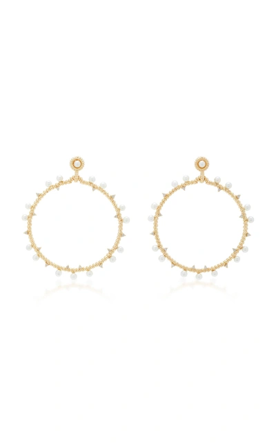Shop Nancy Newberg 14k Gold Pearl And Diamond Earrings