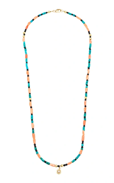 Shop Aron & Hirsch Surma 18k Gold Agate And Diamond Necklace In Multi