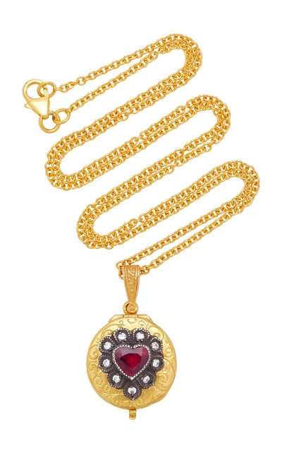 Shop Arman Sarkisyan 22k Gold Ruby And Diamond Necklace In Red