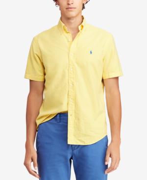 yellow polo button down