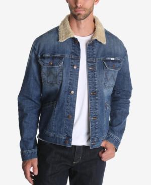 wrangler men's sherpa lined jean jacket