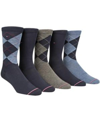 Shop Tommy Hilfiger Men's 5-pk. Argyle Premium Crew Socks In Classic Navy