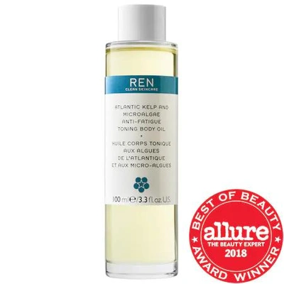 Shop Ren Clean Skincare Atlantic Kelp And Microalgae Anti-fatigue Toning Body Oil 3.3 oz/ 100 ml