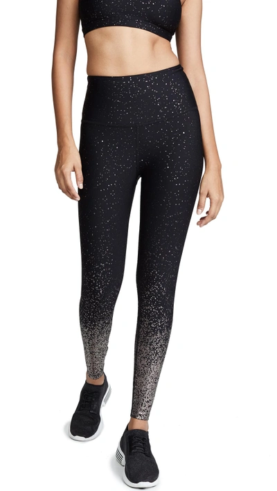 Shop Beyond Yoga Alloy Ombre High Waisted Midi Leggings In Black/gunmetal Speckle