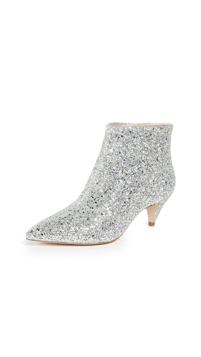 Shop Kate Spade Stan Glitter Booties In Silver