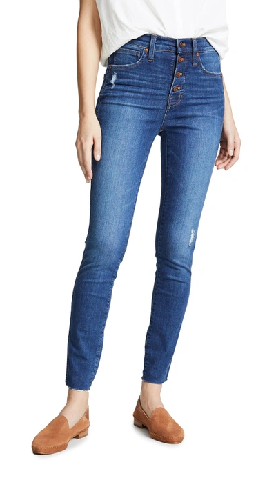 10" High Rise Button Front Jeans