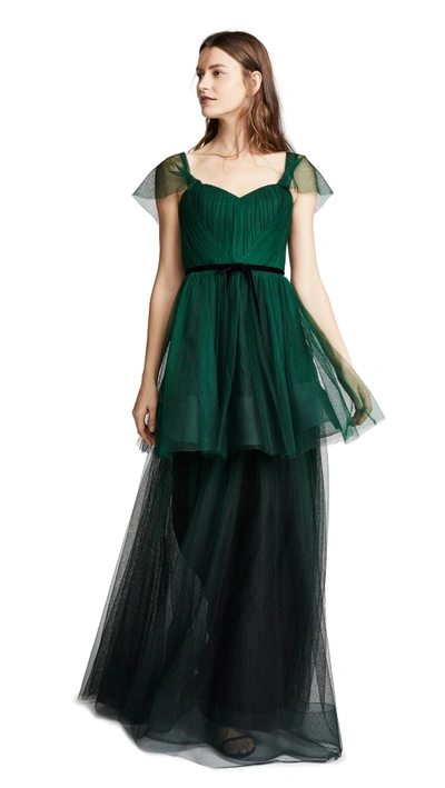 Marchesa notte ombre tulle hotsell tiered gown