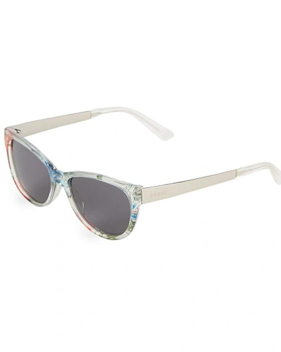 Shop Gucci 55mm Butterfly Sunglasses In Nocolor