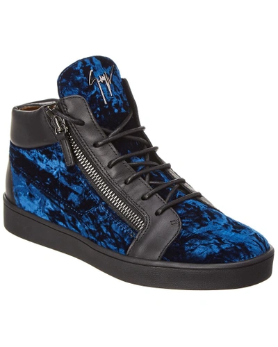 Giuseppe Zanotti Jamie Velvet Sneaker In Blue | ModeSens